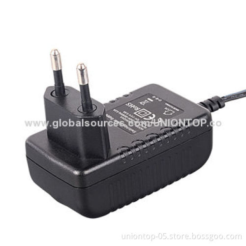 6W/DC 9V power adapter with UL, FCC, RoHS certifications for worldwide use